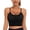 Black, variant on Charmo Womens Padded Crop Tank Tops Ribbed Knit Fitness Workout Yoga Cami