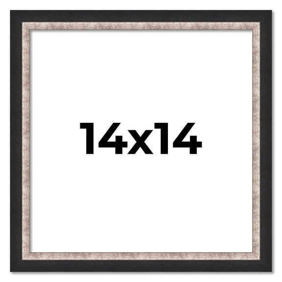 14x14 Frame Silver Real Wood Picture Frame Width 1.25 Inches | Interior Frame Depth 0.75 Inches |