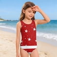 thumbnail image 2 of Grblisyd 4th of July Girls Swimsuits Size 10-12 White, and Blue One Piece Swimwear Athletic Crew Neck Bathing Suit, 2 of 4