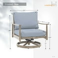 thumbnail image 2 of HAPPATIO Outdoor Aluminum Swivel Sofa x1, Rope Design Backrest, with Comfortable Cushions, All Weather Furniture, for Yard, Deck, Porch, 2 of 7