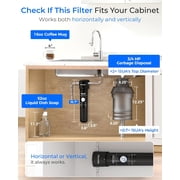 Waterdrop 15UA Under Sink Water Filter System, Under Counter Water Filter Direct Connect to Kitchen Faucet, NSF/ANSI 42 Certified, with one filter