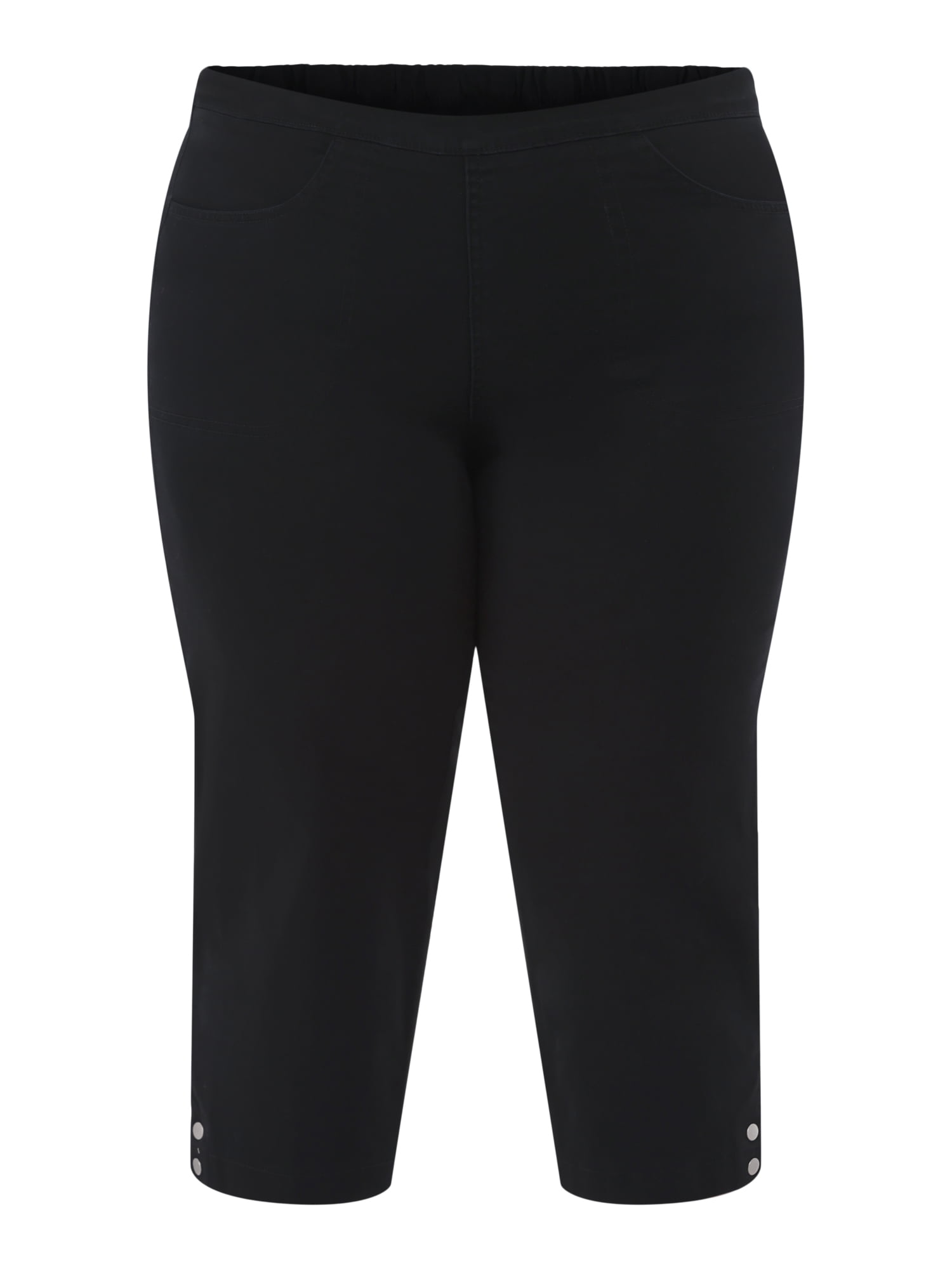 JMS Just My Size by Hanes Women's Plus Snap Hem Pull On Cropped Pants, 23" Inseam, Sizes 0X-4X