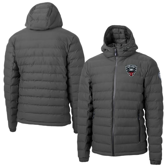 Men's Cutter & Buck Gray D.C. United Mission Ridge Repreve- Eco Insulated Full-Zip Hoodie Puffer Jacket