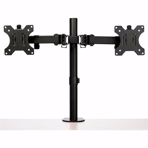Support de bureau StarTech pour double écran, bras articulé ergonomique compatible VESA pour écrans jusqu'à 32 pouces (8 kg), fixation par pince/œillet
