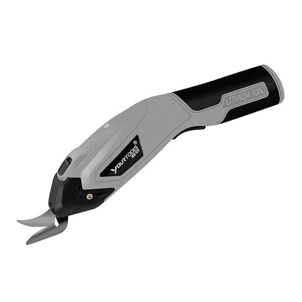 Tijeras eléctricas portátiles, cortador de cajas recargable, tijeras de costura para manualidades y alfombras Gris negro