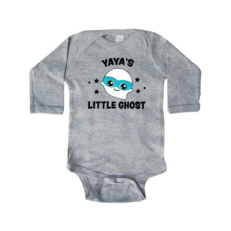 

Inktastic Cute Yaya s Little Ghost with Stars Gift Baby Boy or Baby Girl Long Sleeve Bodysuit