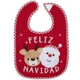 thumbnail image 5 of Baby Essentials Feliz Navidad Christmas Bib Set for Baby Boys & Girls, Holiday Bibs with Bootie Socks, Christmas Baby Gift Set (Red), 5 of 6