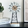 thumbnail image 5 of MODE HOME Farmhouse Table Clock on Stand, Galvanized Windmill Design, Silent Battery-Operated Decor, 5 of 6