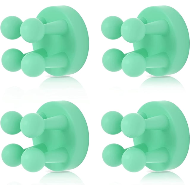 4 Piezas Soporte de Silicona para Cepillos de Dientes (Verde) Soporte de Gancho para Cepillo de Dientes Individual para Pared para Colgar Baño Cocina Sala de Estar Oficina