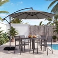 thumbnail image 2 of Costway Parasol Suspendu Déporté de 10 Pi avec Base pour Patio, Rotation à 360°, Gris, 2 of 10