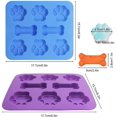 thumbnail image 3 of Piezas de silicona con forma de pata y hueso de cachorro, 2 en 1, 8 cavidades, bandejas reutilizables para dulces de hielo, moldes para hornear galletas de chocolate, horno, microondas, congelador,, 3 of 8