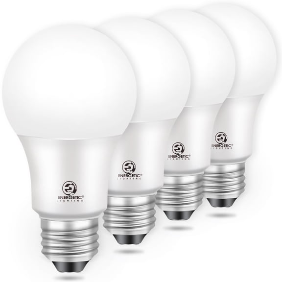 ENERGETIC LED Dusk to Dawn Outdoor Light Bulb, 75 Watt Equivalent, 1100LM, Daylight 5000K, E26 Base, Automatic On/Off Sensor Light Bulb for Porch, Hallway, Garage, ETL Listed, 4 Pack