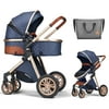 PASSING LOVE Folding Aluminum Infant Baby Stroller High Landscape Kids Carriage,Blue