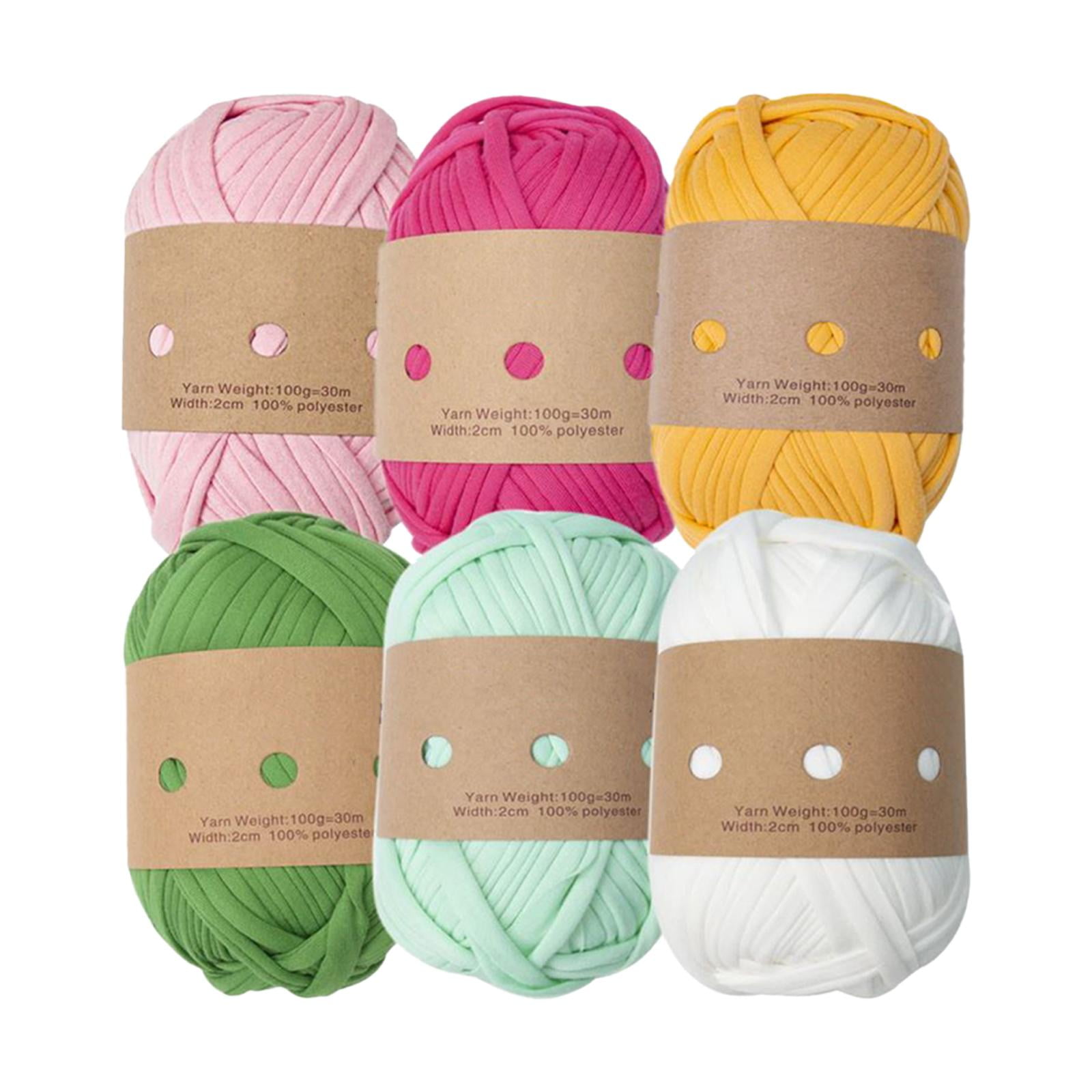 Wxqbjtam 6 Pieces Knitted Yarn Spaghetti 3M Cushion Elastic 6 Colors Rugs Home Decor Yarn B