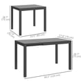 thumbnail image 2 of Extendable Outdoor Patio Dining Table, 33.5"-49.2" Adjustable Rectangular Table with Tempered Glass Top and Rust-Resistant Aluminium Frame for Garden, Deck, Balcony, Dark Grey, 2 of 7