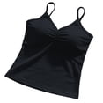thumbnail image 6 of QASIEATN Women's Solid Color V Neck Tank Tops with Built in Bra Casual Camisole Summer Clothing Vest for Women, 6 of 6