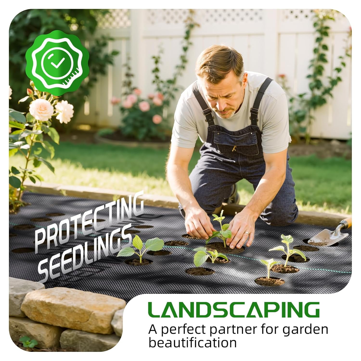 Land Guard 6ft x 200ft Weed Barrier Fabric Heavy Dusty, Ground Cover, Weed Mat, Woven Landscape Fabric for Garden, Lawn and Outdoor Project
