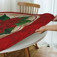 thumbnail image 4 of Watercolor Poinsettia Red Christmas Round Fitted Tablecloth with Elastic Fitted Table Covers for Round Tables 45"-56" ,24jl04caA32, 4 of 7