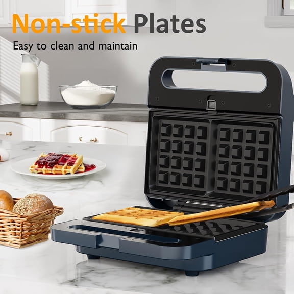 3 in 1 Electric Sandwich Maker with Removable Nonstick Plates, 1000W Waffle Iron and Panini Press for Breakfast, Dorms, Apartments and RV Kitchens