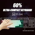 thumbnail image 2 of Gaming Keyboard, Minimalist Portable Wired Ultra-Compact Mini 61 Keys RGB Backlit Keyboard (White-Black), 2 of 5