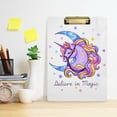 thumbnail image 5 of FMSHPON Cute UnicornCrescent Clipboard Hardboard Wood Nursing Clip Board and Pull for Standard A4 Letter 13x9 inches, 5 of 7
