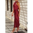 thumbnail image 5 of PRETTYGARDEN Women's Satin Dress Elegant Sleeveless Mock Neck Cocktail Party Maxi Dresses, 5 of 6