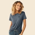 thumbnail image 4 of Dalix Butterfly Embroidered Cotton Relaxed Fit Short Sleeve Crewneck Tee Shirt Women in Vintage Navy XL X-Large, 4 of 5