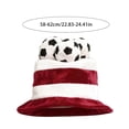 thumbnail image 2 of Unisex Novelty Soccer Ball Cylinder Hat Plush Soft Costume Cap for Sports Fan Party Events Game Day, 2 of 8