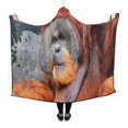 thumbnail image 1 of HATIART Couverture Orang-Outan Gorille Impression Couverture 56x80 Pouces Confortable à Capuche Jeter Wrap, 1 of 3
