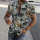 thumbnail image 3 of Camisas con estampado 3D de dólares para hombre, camisas casuales de verano de manga corta ajustadas con botones, blusas y tops para hombre, 3 of 5