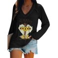 thumbnail image 1 of Easter Women's Leopard Cross Sunflower Letter Print Top, 1 of 2