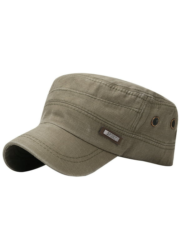 Unisex Military Hat Flat Top Trendy Adjustable Baseball Caps Cotton Vintage Cabbie Newsboy Captain Beret Hats for Women