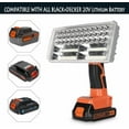 thumbnail image 3 of 40W 4200LM Black/+Decker Light, Powered by 20V Max Lithium-ion Battery, DTEZTECH Cordless Flashlight Tool with USB Port, 9" Zinc Alloy 110°Pivoting Head, Indoor Outdoor Camping Spotlight(Tool Only), 3 of 9