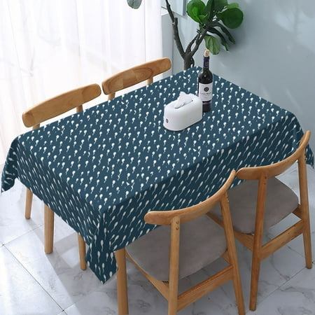 

Tablecloth Swimming Sperm In Navy Table Cloth For Rectangle Tables Waterproof Resistant Picnic Table Covers For Kitchen Dining/Party(54x72in)