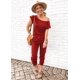 thumbnail image 2 of Mono PRETTYGARDEN Rojo de Verano con Hombros Descubiertos Talle M, 2 of 5