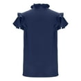 thumbnail image 7 of Blczomt Trendy Women's Summer Tops V Neck Blue Dressy Tees Lightweight Short Sleeve Puff Sleeve,XXL, 7 of 7