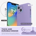 thumbnail image 3 of Compatible with iPhone 14 Case with Screen Protector (Camera Protection + Soft Microfiber Lining) Liquid Silicone Phone Case 6.1 inch 2022, Light Purple, 3 of 14