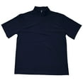 thumbnail image 6 of YUGYXL Mens Plus Size Corduroy Shirts Short Sleeve Textured Pullover Solid Stand Collar Zipper Top Loose Fit T Shirts Navy M, 6 of 7
