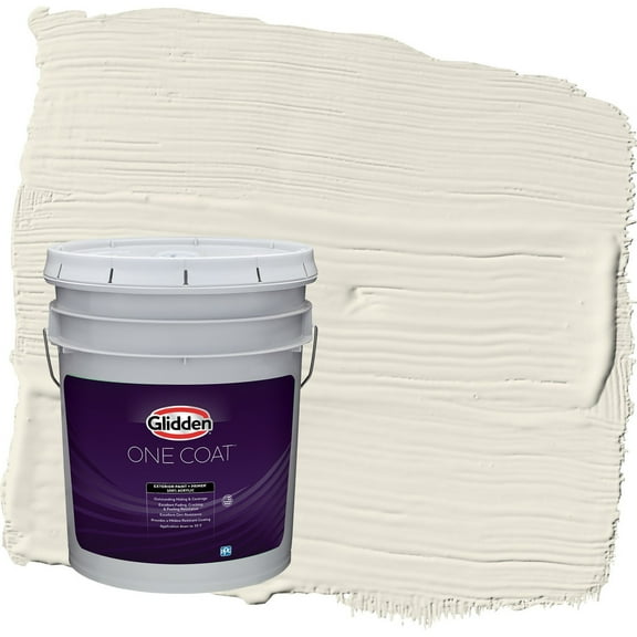 Glidden One Coat Oatmeal / Gray Satin Exterior Paint with Primer, 5 Gallon
