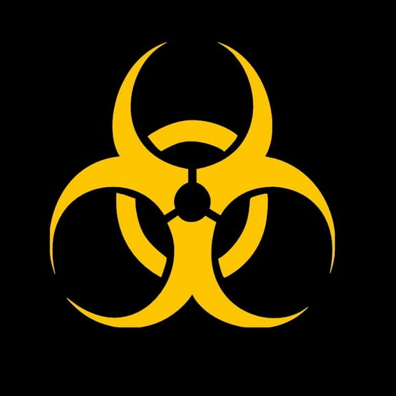 Biohazard Symbol Warning Vinyl Decal Sticker UV & Waterproof Bumper Window Laptop Automotive Water Bottle Gift accessories – YELLOW 5"