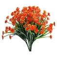 thumbnail image 2 of Fdelink Artificial Flowers Faux 6Pcs Artificial Plants Plastic-Greenery Outdoor Flowers Home Decor Artificial Flowers (Orange), 2 of 6