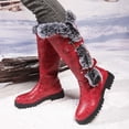 thumbnail image 2 of Knee High Boots Women Chunky Heel Round Toe Insulated Thick Booties 2025 Trendy Mid Calf Pull On Casual Warm Snow Boots, 2 of 9