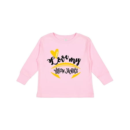 

Inktastic Love My Yellow Jackets Football Gift Toddler Boy or Toddler Girl Long Sleeve T-Shirt