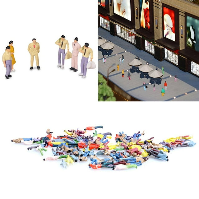 100Pcs/Set People Figure Portable Exquisite Texture ABS Vivid Painted Figure for Sand Table Model