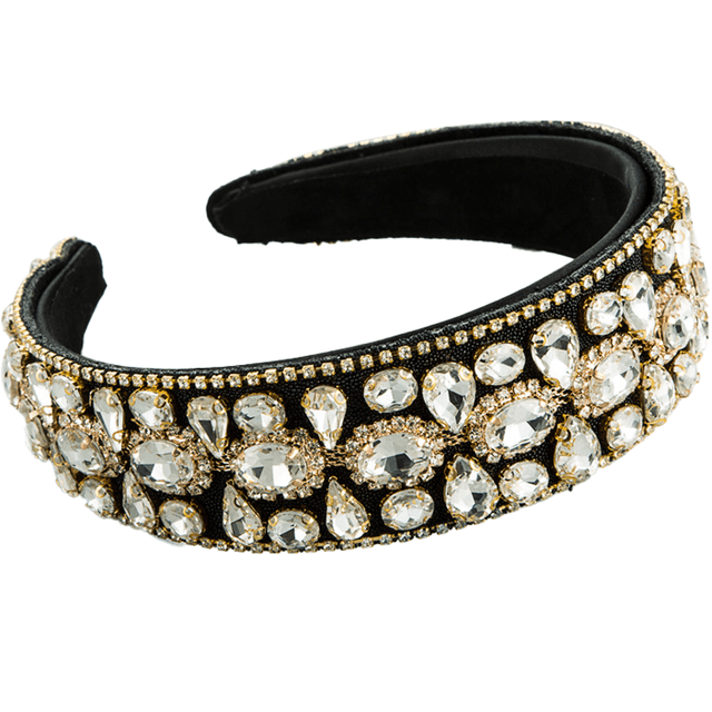 Diadema acolchada con diamantes de imitación, diadema decorativa de cristal barroco, diadema con cuentas coloridas, joyería de moda, accesorios para diadema Ormromra CPB-DE-LYY748-1