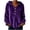 Purple, variant on cocolona Plus Size Velvet Hooded Sweatshirts for Women Button Down V Neck Long Sleeve Hoodies Ruffle Cuff Pleated Fall Winter Tops