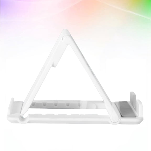 COMPUKAS White Portable Hard Plastic Phone and Tablet Holder Adjustable Desktop Stand Bracket for Mobile Devices