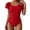 Red #009, variant on Women's Tummy Control One Piece Swimsuit Ruffle Square Neck Bathing Suit Ruched Cutout Back Slimming Swimwear Black S