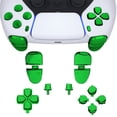 thumbnail image 4 of eXtremeRate Replacement D-pad R1 L1 R2 L2 Triggers Share Options Face Buttons, Chrome Green Full Set Buttons for ps5 Controller BDM-030/040, 4 of 10