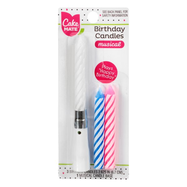 Signature Brands Cake Mate Birthday Candles, 3 ea